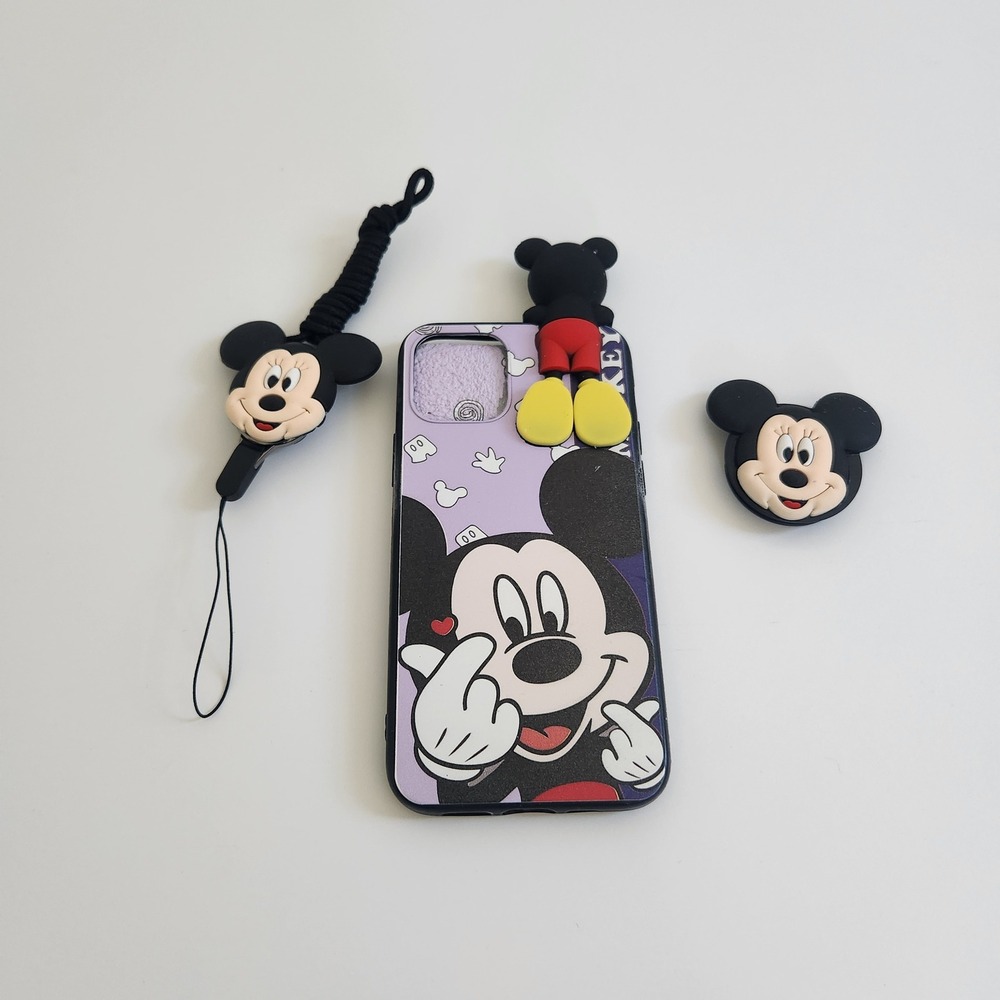 Mickey Mouse iPhone 12 Pro Phone Case with Character Charm and Lanyard NEW